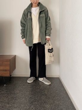 「フリース」｜「アイテム（スリッポン）」を使った、massssさん（レディース・152cm）の冬コーディネート