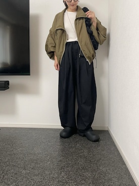 「アイテム（ナイロンジャケット）」を使った、massssさん（レディース・152cm）の秋コーディネート
