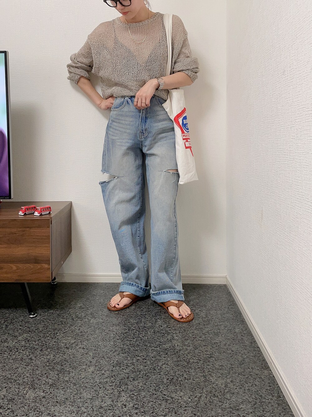 値下、6RAYON NYLON BRIGHT MESH KNIT/ニット 6（ロク）の「＜6(ROKU)＞RAYON NYLON BRIGHT MESH KNIT/ニット