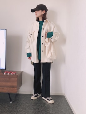 「キヤップ」｜「アイテム（ジャケット/アウター）」を使った、massssさん（レディース・152cm）の春コーディネート