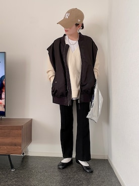 「春服デビュー宣言」｜「アイテム（ダウンベスト）」を使った、massssさん（レディース・152cm）の春コーディネート