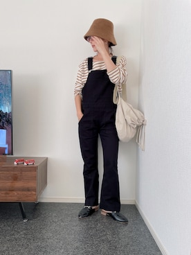 「バブーシュ」｜「アイテム（サロペット/オーバーオール）」を使った、massssさん（レディース・152cm）の秋コーディネート