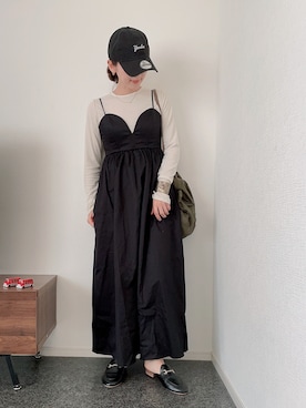 「キャミワンピ」｜「アイテム（スリッポン）」を使った、massssさん（レディース・152cm）の春コーディネート