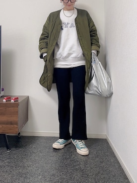 「Ray BEAMS（レイビームス）のアイテム（ブルゾン）」を使った、massssさん（レディース・152cm）の春コーディネート