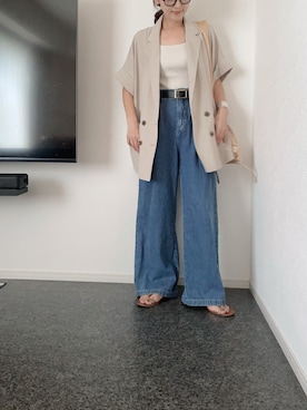 「アイテム（ジャケット/アウター）」を使った、massssさん（レディース・152cm）の夏コーディネート