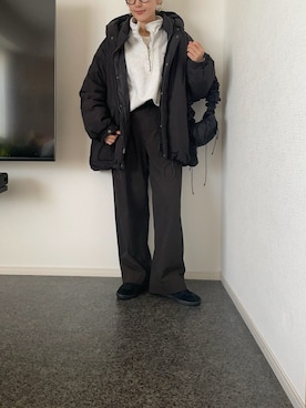 「アイテム（スラックス）」を使った、massssさん（レディース・152cm）の冬コーディネート