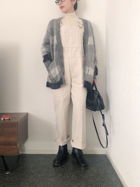 「チェック柄に恋してる」｜「アイテム（オールインワン・サロペット）」を使った、massssさん（レディース・151cm）の冬コーディネート