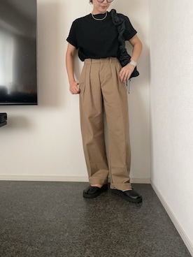 「アイテム（チノパンツ）」を使った、massssさん（レディース・152cm）の秋コーディネート