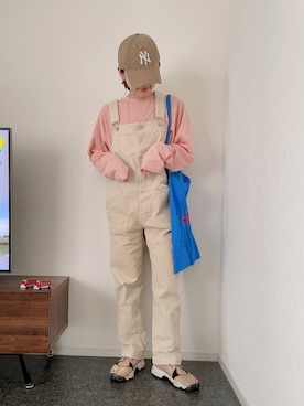 「CANAL JEAN（キャナルジーン）のアイテム（サロペット/オーバーオール）」を使った、massssさん（レディース・152cm）の春コーディネート