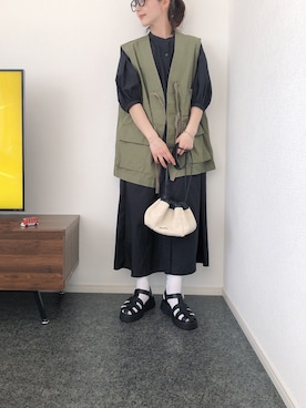 「JIL SANDER（ジルサンダー）のDRAWSTRING SM CROSSBODY（ショルダーバッグ）」を使った、massssさん（レディース・152cm）の春コーディネート