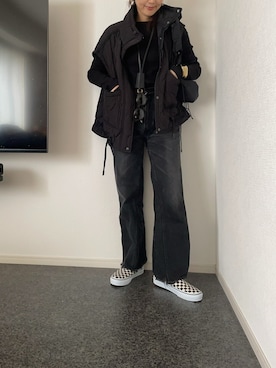 「アイテム（スリッポン）」を使った、massssさん（レディース・152cm）の秋コーディネート