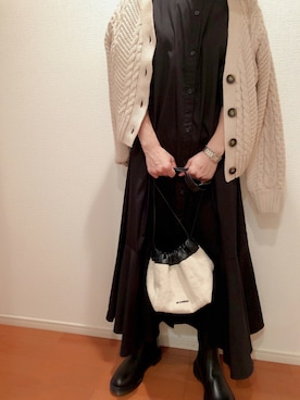 「JIL SANDER（ジルサンダー）のDRAWSTRING SM CROSSBODY（ショルダーバッグ）」を使った、massssさん（レディース・151cm）の秋コーディネート