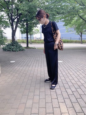 「真っ黒コーデ」｜massssさん（レディース・152cm）の夏コーディネート
