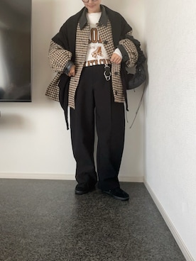 「アイテム（その他アウター、ベージュ系）」を使った、massssさん（レディース・152cm）の冬コーディネート