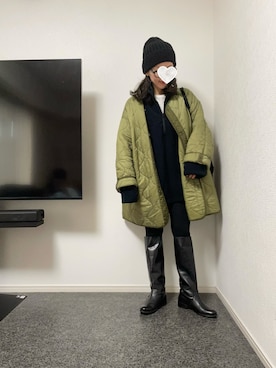 「アイテム（レギンス/スパッツ）」を使った、massssさん（レディース・152cm）の冬コーディネート