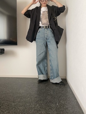 「アイテム（テーラードジャケット）」を使った、massssさん（レディース・152cm）の秋コーディネート