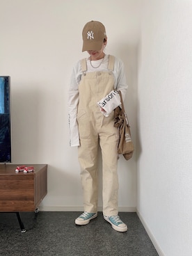 「CANAL JEAN（キャナルジーン）のアイテム（サロペット/オーバーオール）」を使った、massssさん（レディース・152cm）の春コーディネート