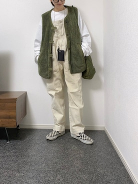 「CANAL JEAN（キャナルジーン）のアイテム（サロペット/オーバーオール）」を使った、massssさん（レディース・152cm）の冬コーディネート
