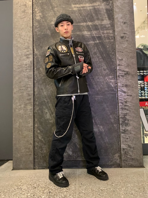 AVIREX エイジド スタンド シングルライダース カスタム(XL) 際どく