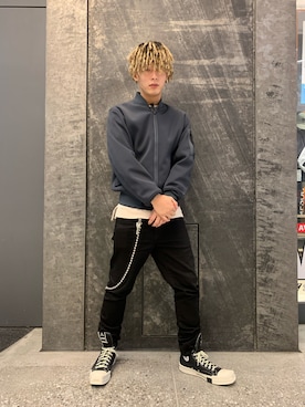 「スキニー」｜「アイテム（MA-1）」を使った、Shomaさん（メンズ・178cm）の秋コーディネート