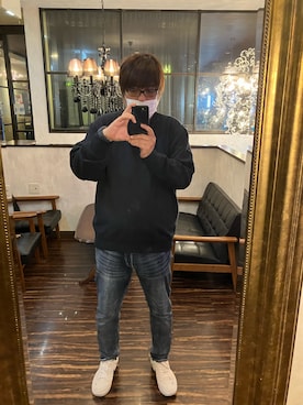 Uniqlo ユニクロ のスウェット ブルー系 を使ったメンズ人気ファッションコーディネート Wear