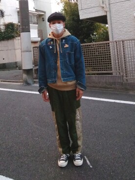 「RIPNDIP（リップンディップ）のアイテム」を使った、kawatukipotatoさん（メンズ・169cm）の秋コーディネート