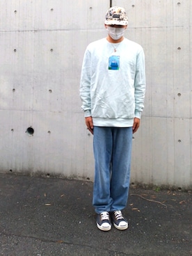 「RIPNDIP（リップンディップ）のアイテム（帽子）」を使った、kawatukipotatoさん（メンズ・169cm）の秋コーディネート