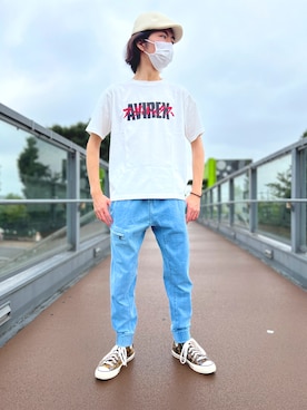 「AVIREX（アヴィレックス）のアイテム（ハンチング/ベレー帽）」を使った、SHINさん（メンズ・176cm）の秋コーディネート