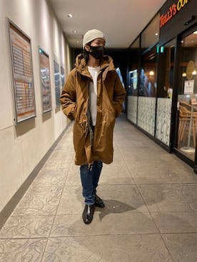 「AVIREX（アヴィレックス）のアイテム（モッズコート）」を使った、SHINさん（メンズ・176cm）の秋コーディネート