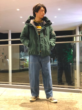 「AVIREX（アヴィレックス）のアイテム（ダウンジャケット/コート）」を使った、SHINさん（メンズ・176cm）の秋コーディネート