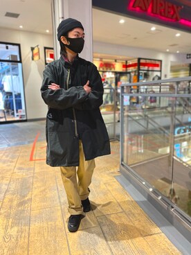 「チェック柄に恋してる」｜「アイテム（チノパンツ）」を使った、SHINさん（メンズ・176cm）の冬コーディネート