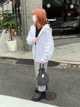 「155㎝コーデ」｜「アイテム（パーカー）」を使った、DH:macoさん（レディース・155cm）の秋コーディネート