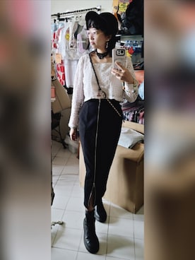 「AIR SPACE（エアースペース）のアイテム」を使った、彌渦怨yakaon/瑠娜Runaさん（レディース・158cm）の春コーディネート