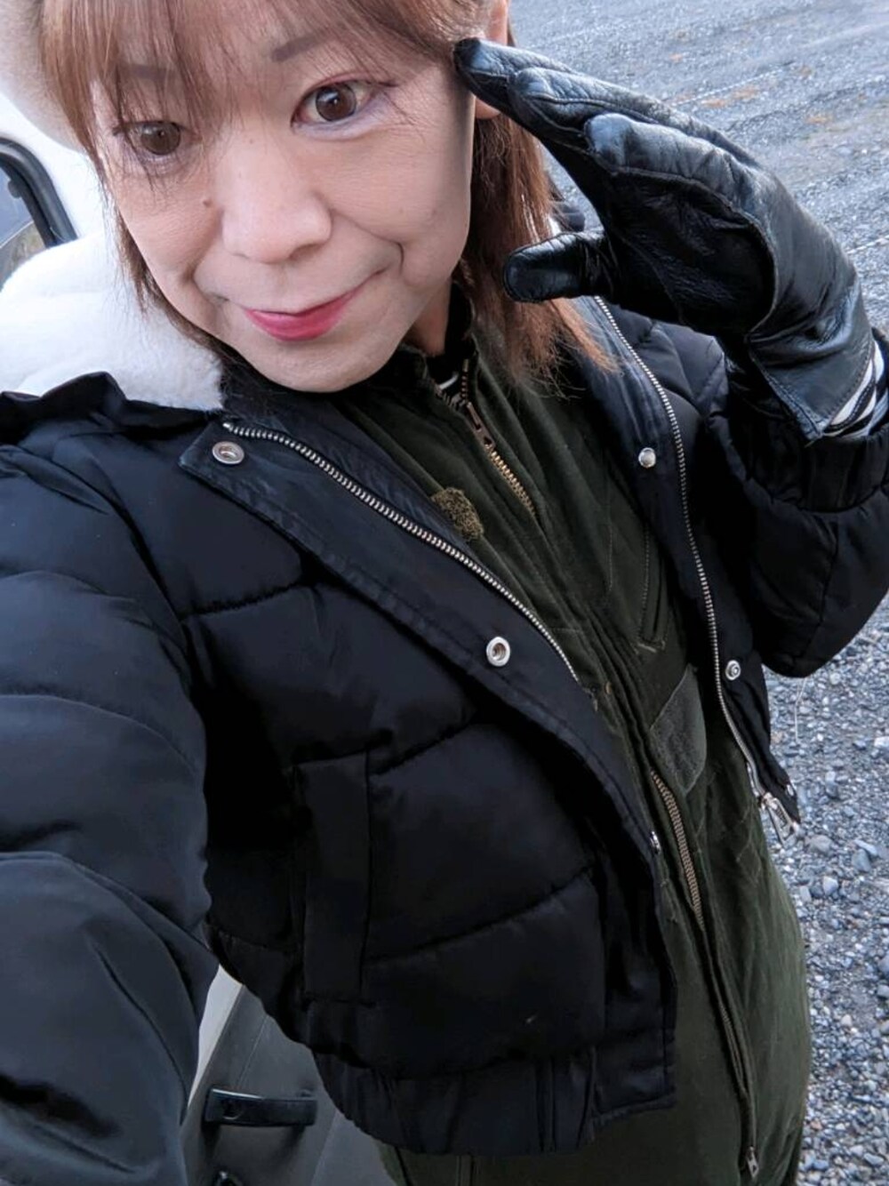 「ミリタリー、今日のコーデ、通勤コーデ、LGBT、MTF」｜「夢展望のアイテム（その他アウター、ブラック系）」を使った、ななお(七緒)さん（レディース・169cm）の冬コーディネートの1枚目の写真