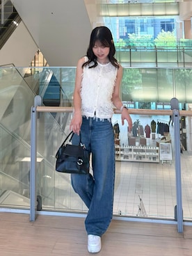 「EFOLE（エフォル）のアイテム」を使った、ながいゆなさん（レディース・160cm）の夏コーディネート