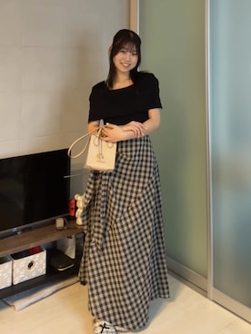 「MICHAEL KORS（マイケルコース）のアイテム」を使った、ながいゆなさん（レディース・160cm）の夏コーディネート