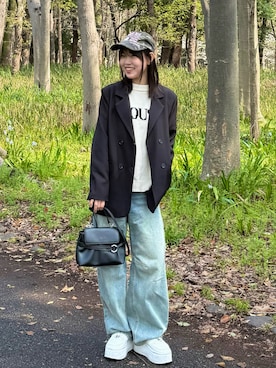 「Ada.（エイダ）のアイテム」を使った、ながいゆなさん（レディース・160cm）の春コーディネート