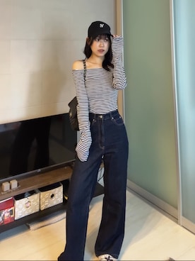 「アイテム（帽子）」を使った、ながいゆなさん（レディース・160cm）の秋コーディネート