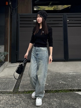 「EFOLE（エフォル）のアイテム（バッグ）」を使った、ながいゆなさん（レディース・160cm）の春コーディネート