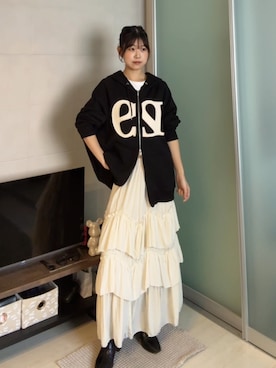 「earth music&ecology（アースミュージックアンドエコロジー）のアイテム」を使った、ながいゆなさん（レディース・160cm）の秋コーディネート