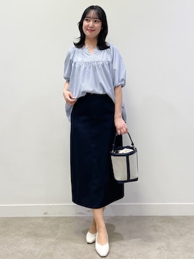 「Reflect（リフレクト）の【至福の履き心地】’26春夏やみつきパンプス（パンプス、ホワイト系）」を使った、yukariさん（レディース・157cm）の春コーディネート