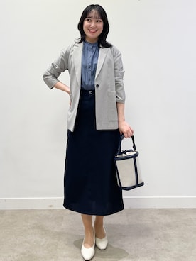 「Reflect（リフレクト）の【至福の履き心地】’26春夏やみつきパンプス（パンプス、ホワイト系）」を使った、yukariさん（レディース・157cm）の春コーディネート