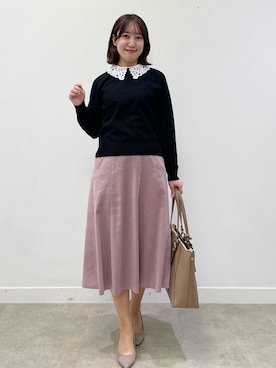 「Reflect（リフレクト）の【通勤◎】’26秋冬毎日バッグ（トートバッグ、ブラウン系）」を使った、yukariさん（レディース・157cm）の夏コーディネート