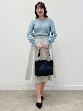 「アイテム（パンプス、ブルー系）」を使った、yukariさん（レディース・157cm）の秋コーディネート