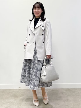 「アイテム（トレンチコート、グレー系）」を使った、yukariさん（レディース・157cm）の春コーディネート