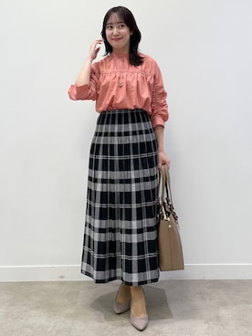 「Reflect（リフレクト）の【長さ調節可】ワントップデザインネックレス（ネックレス、シルバー系）」を使った、yukariさん（レディース・157cm）の夏コーディネート
