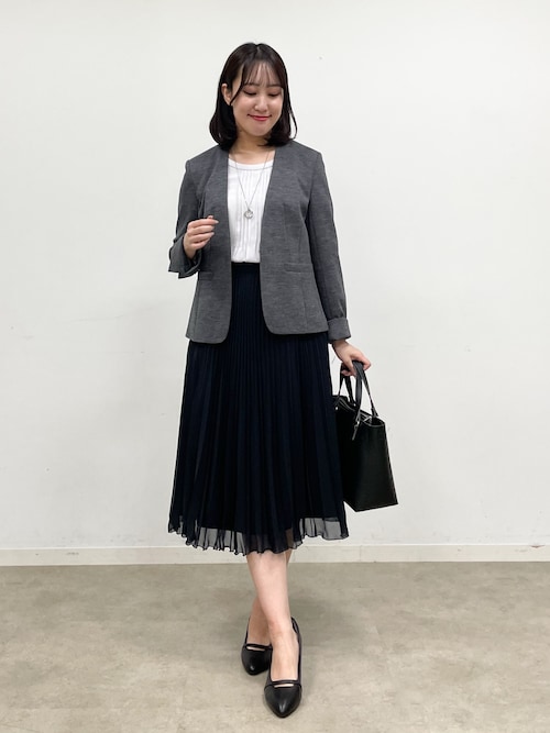 名品✨リフレクト　匠シリーズ　ジャケット　スカート　セットアップ 匠シリーズ／すっきり見え／セットアップ可】匠ジャケット／ノーカラー