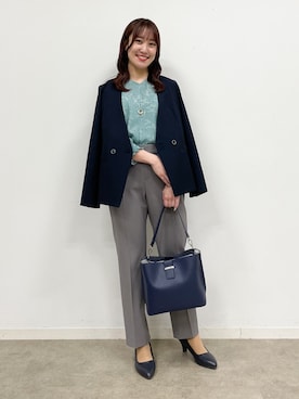 「Reflect（リフレクト）のアイテム（ノーカラージャケット）」を使った、yukariさん（レディース・157cm）の春コーディネート