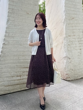 「アイテム（ネックレス）」を使った、yukariさん（レディース・157cm）の夏コーディネート