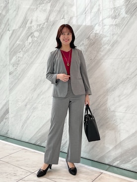 「アイテム（ノーカラージャケット）」を使った、yukariさん（レディース・157cm）の夏コーディネート